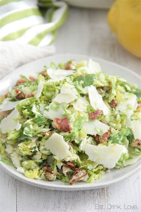 shaved brussels sprouts salad with bacon and parmesan