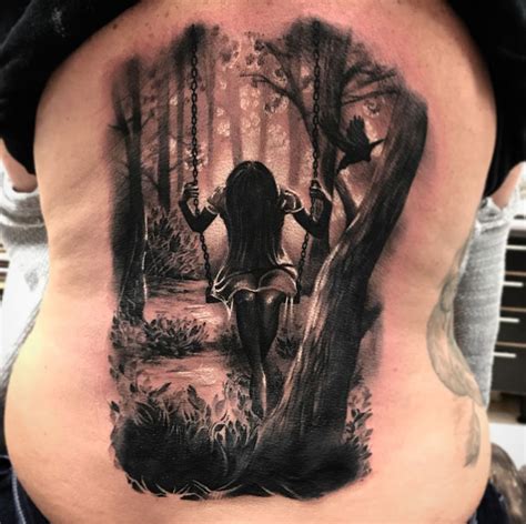 Tree Girl On Swing Tattoo By Jackie Rabbit By Jackierabbit12 On