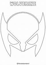 Maschera Maschere Supereroi Wolverine Pianetabambini Carnaval Stampare Mascaras Colorir Capitan Istruzione Máscaras Artigo sketch template