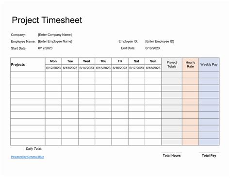 weekly timesheet templates