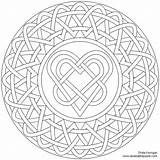 Heart Coloring Pages Template Mosaics Celtic Knot Mandala sketch template