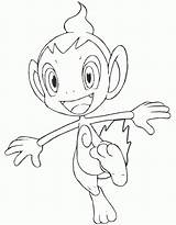 Chimchar Coloring Pages Pokemon Popular Colouring sketch template