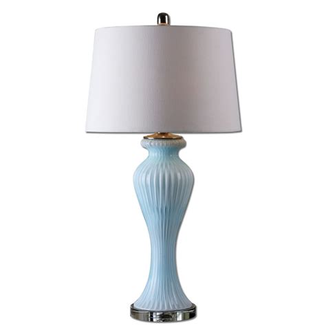 Benissa Pale Blue Glass Table Lamp Uvu27467