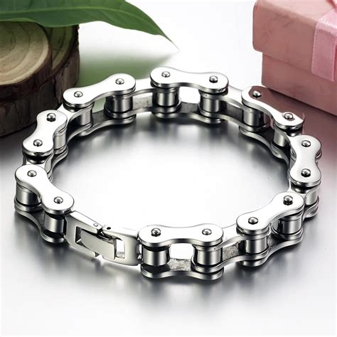 samplebrand  bike chain style high quality mens  stainless steel bracelet