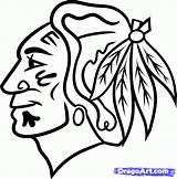 Chicago Drawing Blackhawks Logo Coloring Pages Hawk Hockey Tattoo Draw Step Easy Kids Drawings Logos Stencil Choose Board Clipartmag Gif sketch template