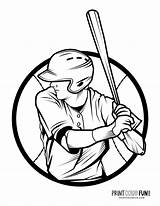 Baseball Batter Print Printcolorfun sketch template