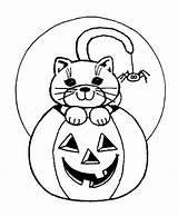 Halloween Coloring Pages Cat Scary Printable Spider Sheets Fall Color Kids Cutouts Print Clipart Activity Commandments Ten Cute Library Painting sketch template