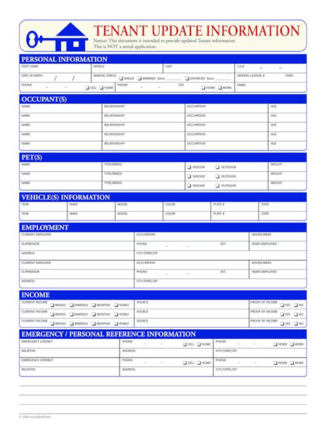 tenant update form fill  printable fillable blank pdffiller