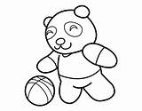 Panda Ball Coloring Coloringcrew sketch template