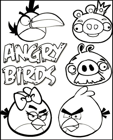 dibujo  imprimir  colorear de angry birds al completo