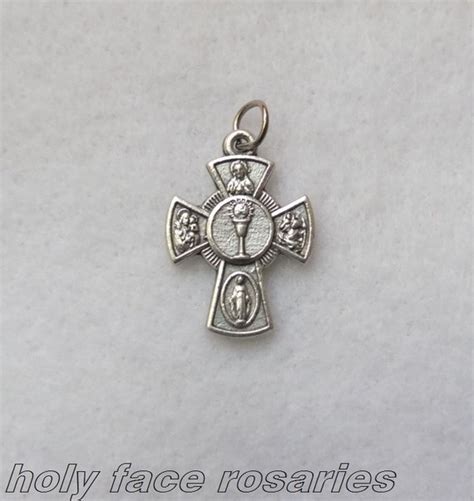 small catholic four 4 way cross medal holy chalice first
