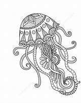 Mandala Jellyfish Coloring Pages Printable A4 Categories Kids Adult sketch template