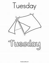 Week Days Coloring Pages Tuesday Color Printable Getcolorings sketch template