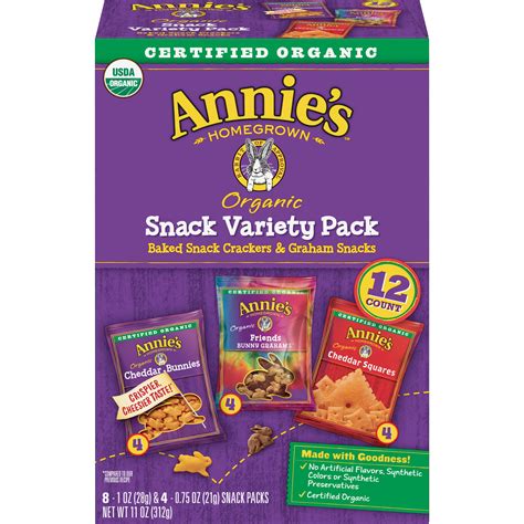 annies snack variety pack cheddar crackers graham snacks  oz  count walmartcom