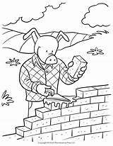 Coloring Pages Brick Pigs Wall Little Three Road Printable Hospital House Pig Story Printables Off Traffic Signs Getcolorings Color Lego sketch template