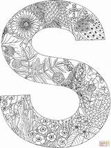 Letter Coloring Letters Pages Adult Printable Alphabet Mandala Plants Adults Colouring Kids Print Abc Cool Ages Drawing Zentangle Animals Through sketch template
