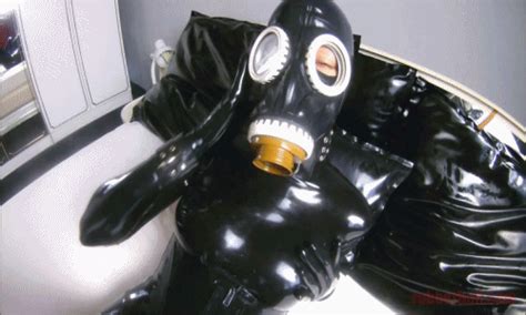 rubberhell latex fetish clips latex sex in black latex catsuits and