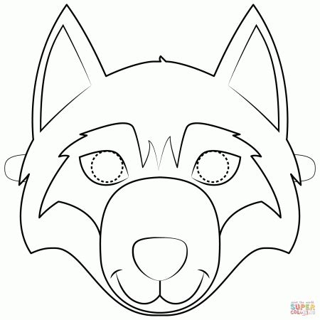 dog  puppy masks  printable templates coloring page dog mask