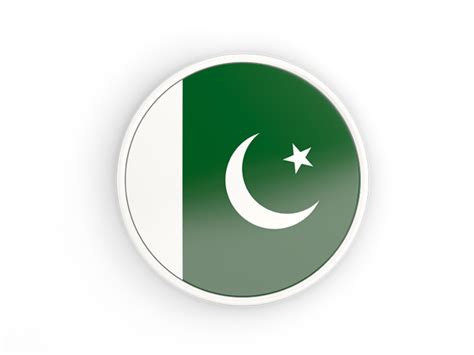 Round Icon With White Frame Illustration Of Flag Of Pakistan
