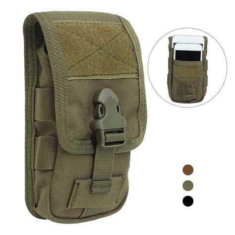 tactical double layer phone pouch bag molle mobile phone pouch money tools bag belt military