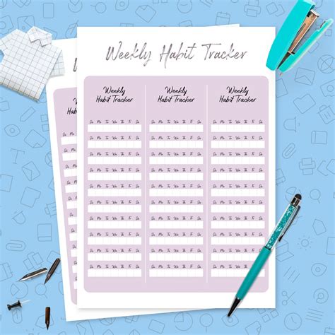 weekly habit tracker template