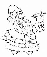 Christmas Spongebob Coloring Pages Patrick Star Cartoon Bells Disney Do Characters Drawings Printable Santa Winter sketch template