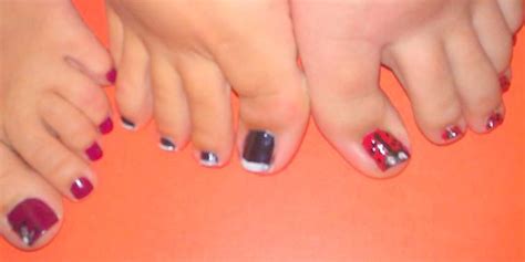 pedicure design french tip lady bug    galleria salon day