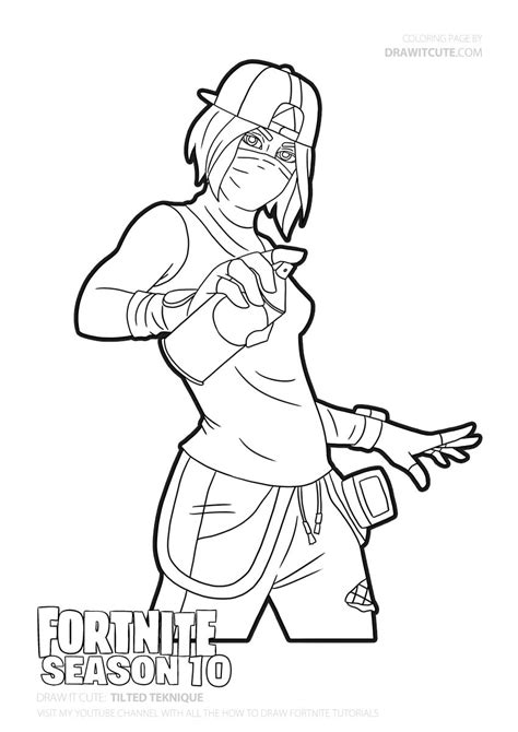 tilted teknique coloring page fortnite coloringpages drawings
