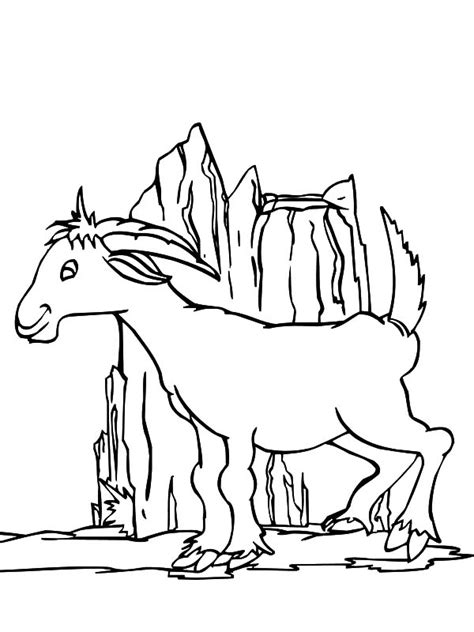 mountain goat playing  hill coloring pages mountain goat playing