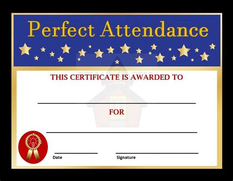 perfect attendance certificates bell  bell