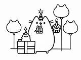 Pusheen Coloring Birthday Pages Happy Dad Party Printable Kids Color Print Description sketch template
