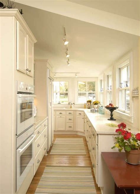 kitchens  white appliances  galley kitchen design galley kitchen remodel