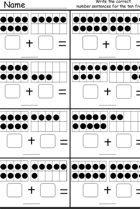ten frame addition printable kindermommacom kindergarten math