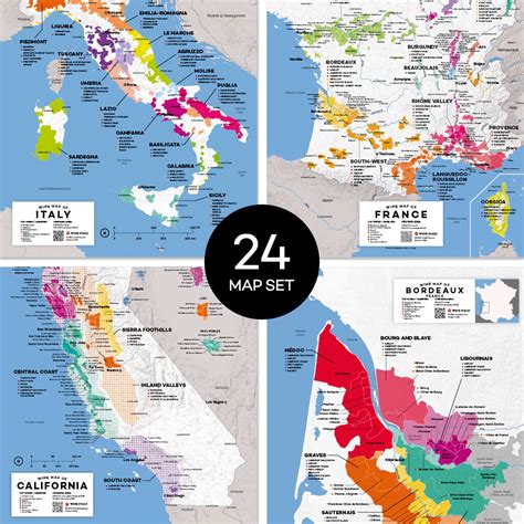 wine maps   world complete poster set wine folly