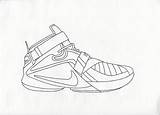 Lebron Kobe Shoe Drawing sketch template