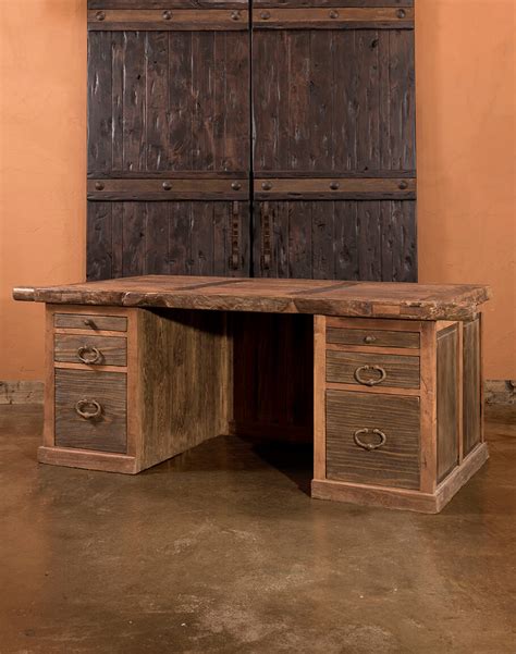 executive desks reclaimed mesquite wood executive desk