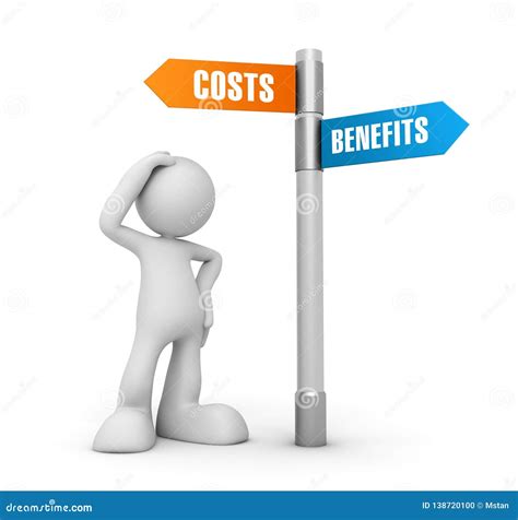 costs benefits concept  illustration stock illustration
