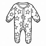Pajama Outlines Sleepsuit sketch template