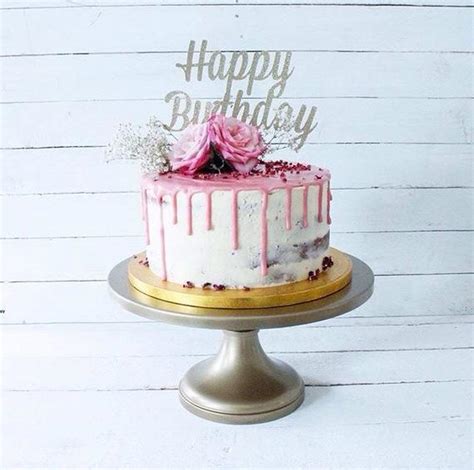 Silver Happy Birthday Cake Topper Fancy Cake Topper1st Etsy
