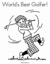 Golf Golfer Golfe Colorir Jogada Nan Twistynoodle Digi Getdrawings Tudodesenhos Cursive sketch template