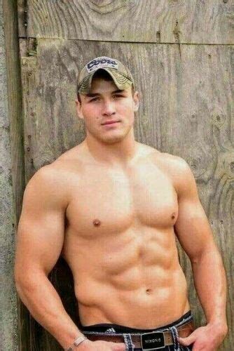 shirtless male muscular beefcake country muscle hunk red neck photo 4x6