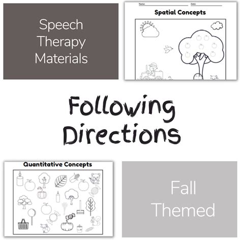 directions activities   work speech therapy talk