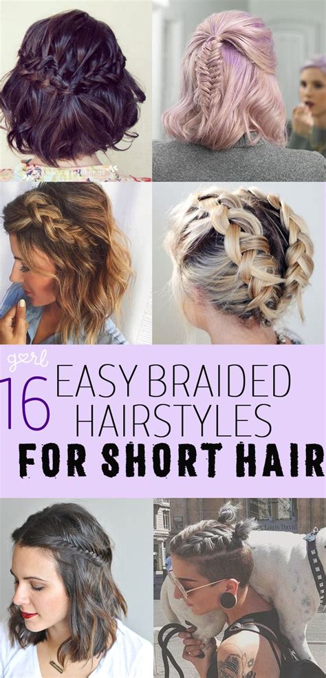 16 easy and cute braided hairstyles for short hair