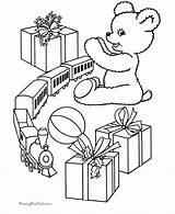 Coloring Christmas Toys Pages Scenes Toy Gifts Gift Printable Train Presents Color Print Sheets Kids Printables Bear Set Animals Popular sketch template