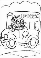 Ice Cream Coloring Truck Pages Cone Seller sketch template