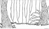 Coloring Forest Pages Jungle Drawing Easy Kids Scenery Printable Drawings Colouring Color Scene Forests Draw Simple Step Animals Drawn Nature sketch template