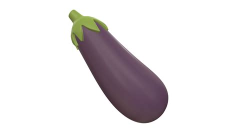 Eggplant Emoji 3d Cgtrader