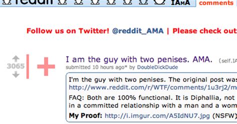 Reddit Chat Man With Two Penises Answers Questions About