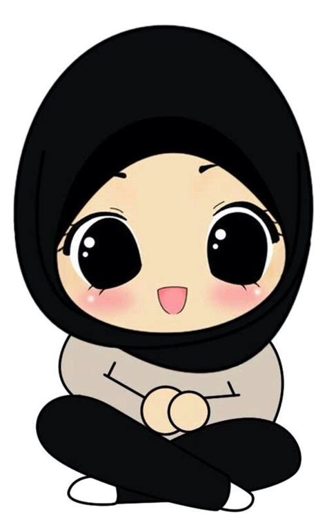 cute hijab chibi kartun gambar anime lucu kartun hijab