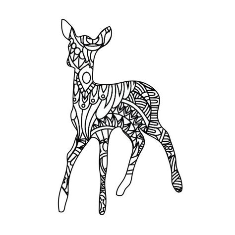 deer mandala coloring page bambi deer  patterns